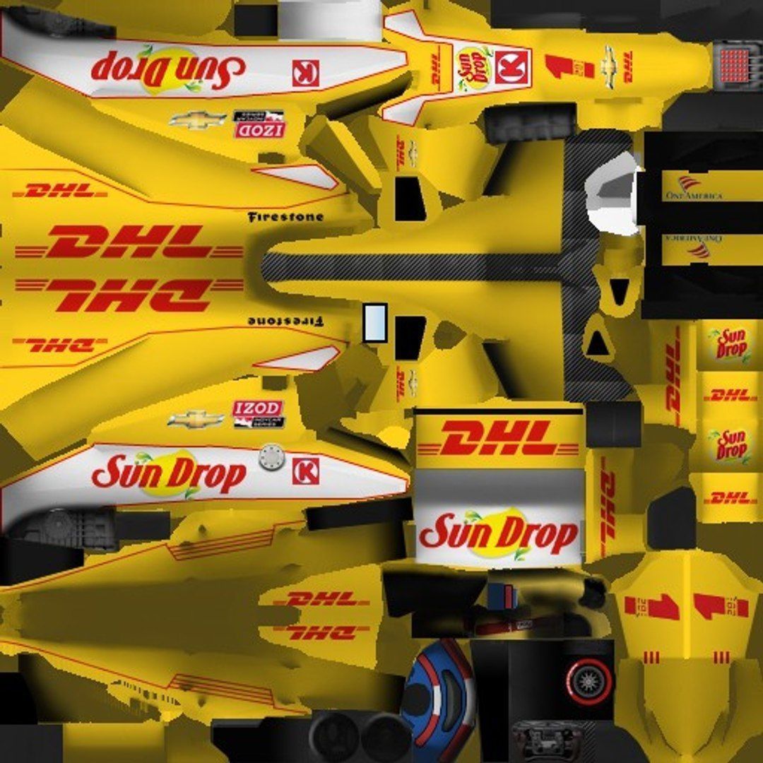 Game Ready Indycar 3D Model Low-poly 3D model_22