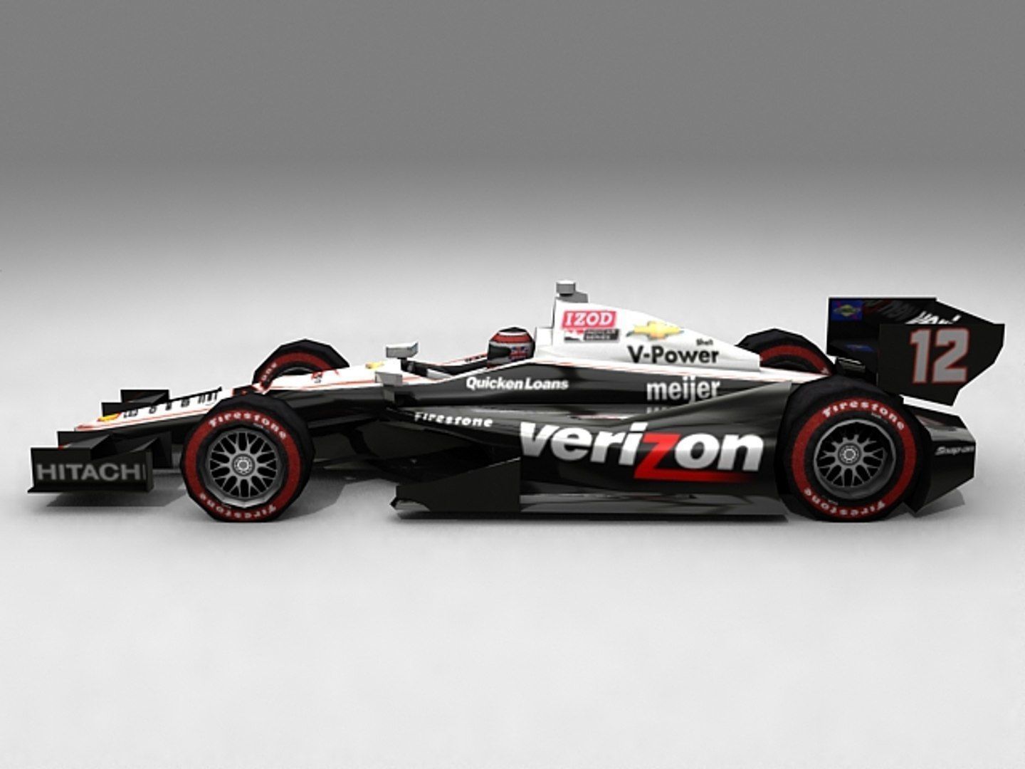 Game Ready Indycar 3D Model Low-poly 3D model_16