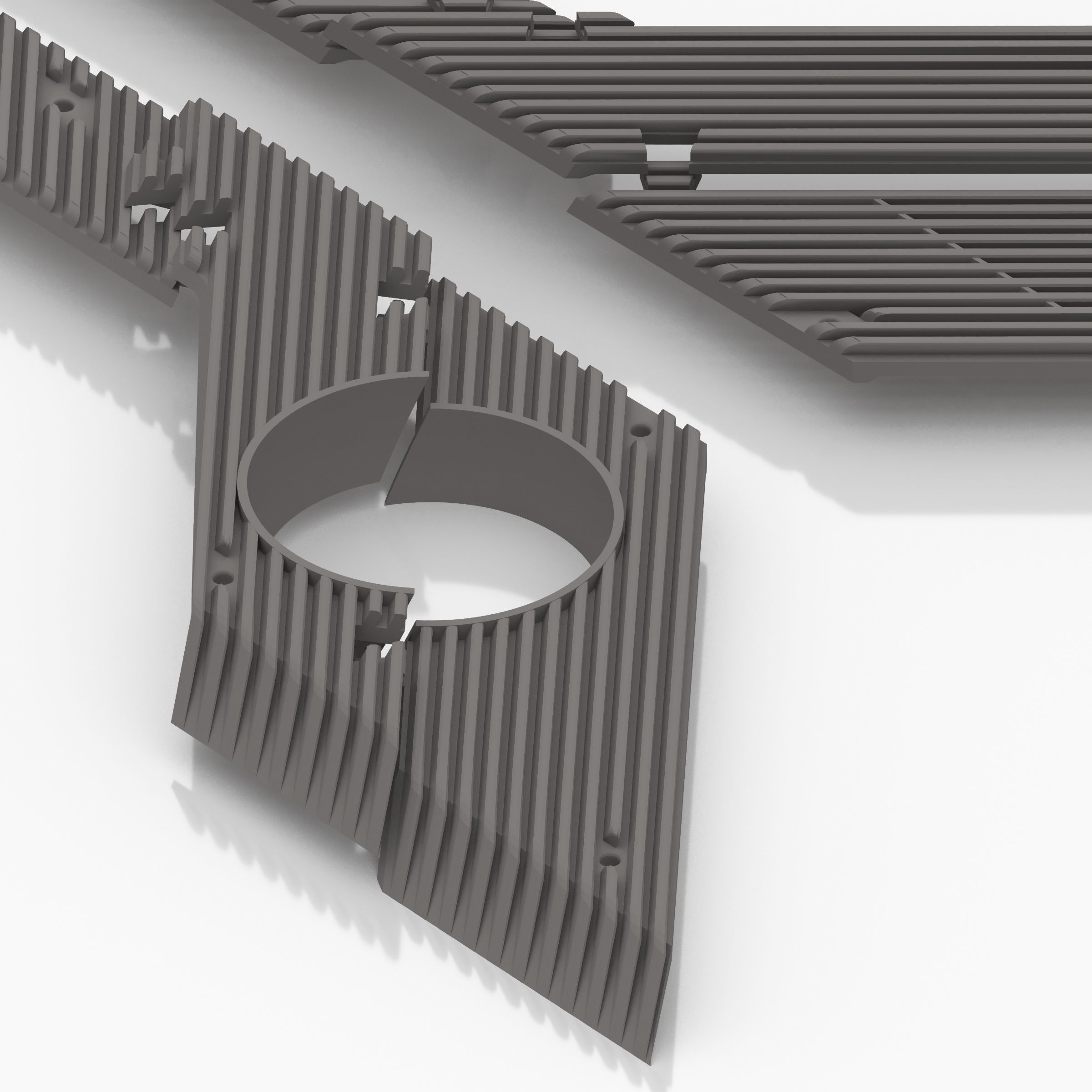 Fiat 131 Abarth C Pillar Plastic Cover Grill 3D print model_3