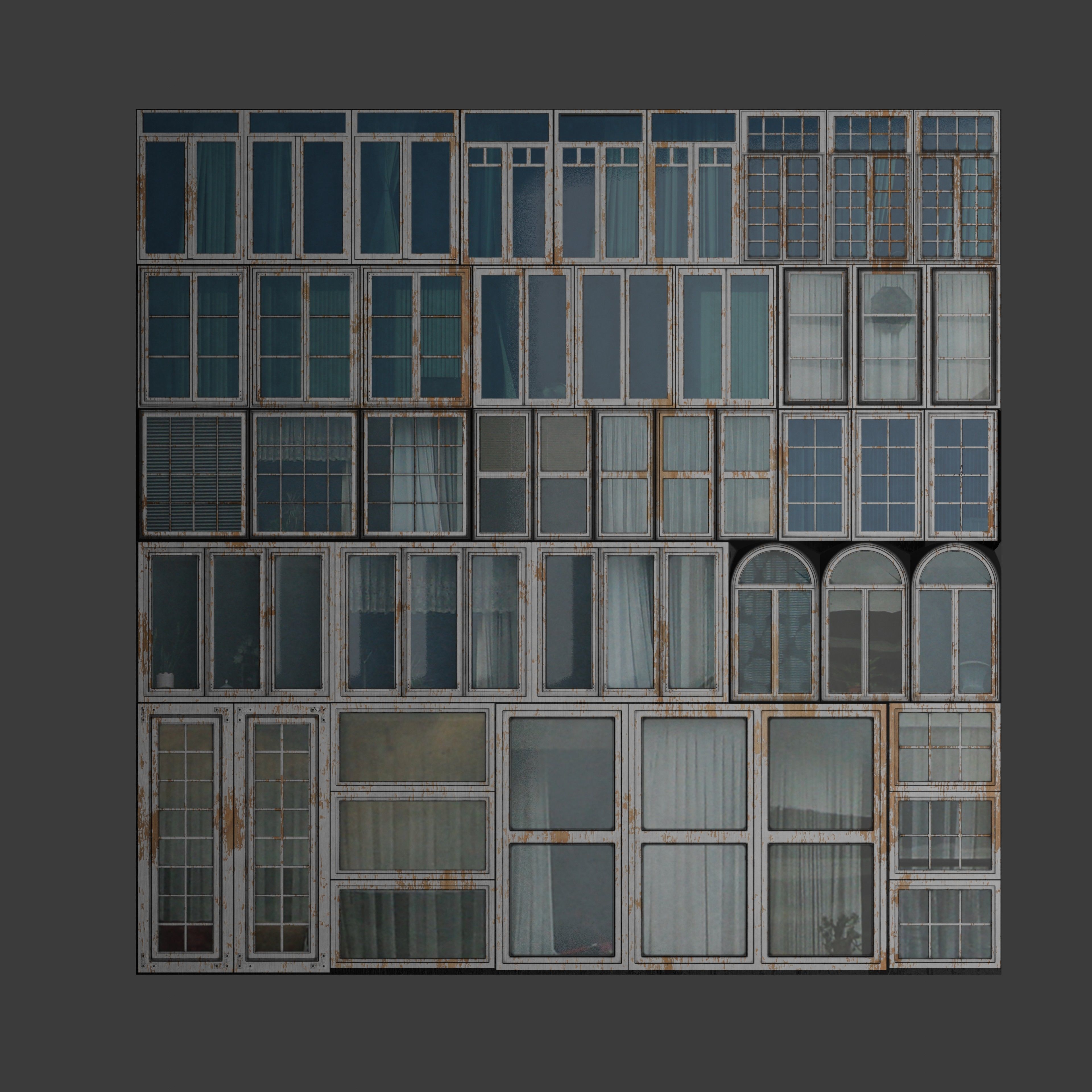 Trim Sheet Windows Perfect for low poly models Texture_1