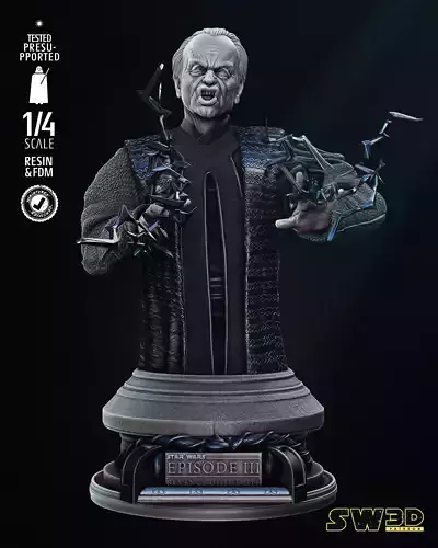 STAR WARS Palpatine Bust Tested for 3D Printing 3D print model