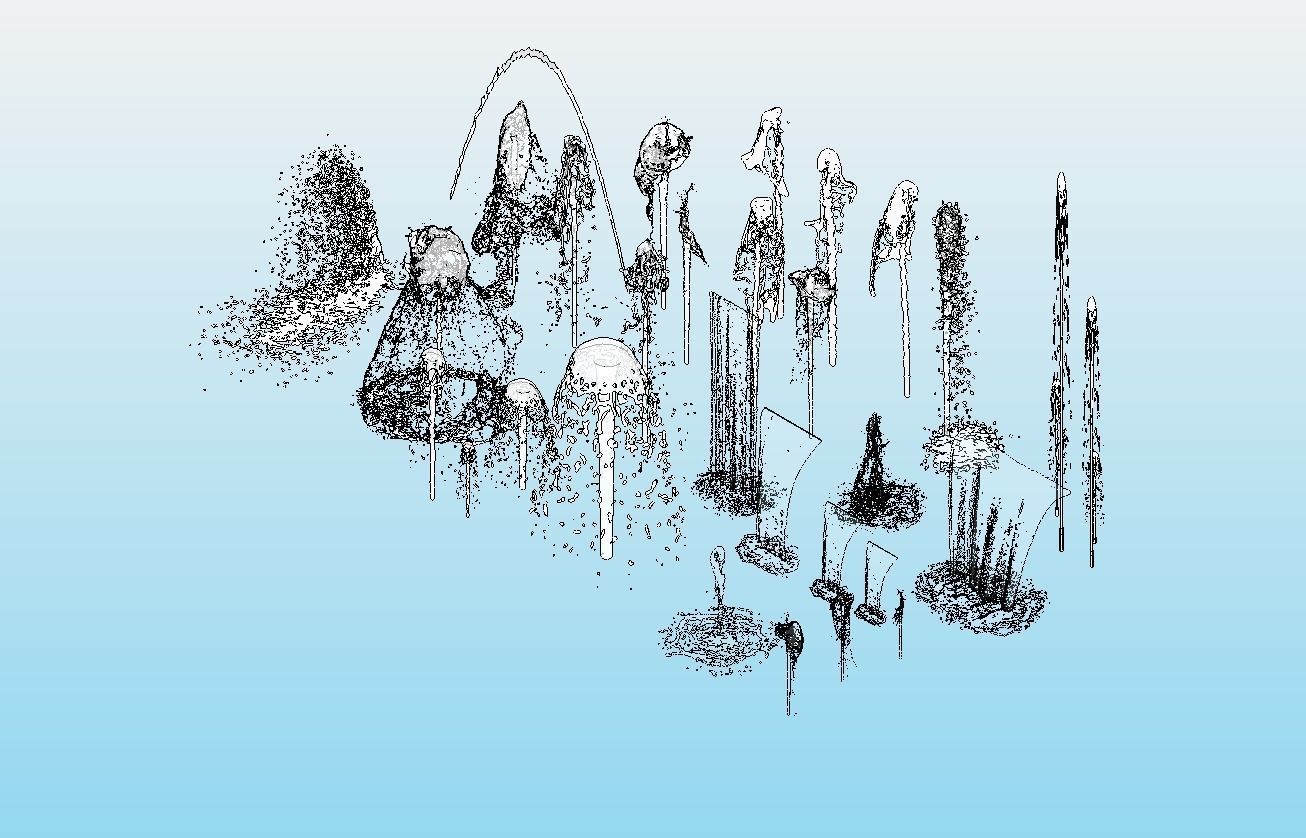 FUENTE DE AGUA REVIT RFA -  WATER SOURCE RFA REVIT  3D model_1