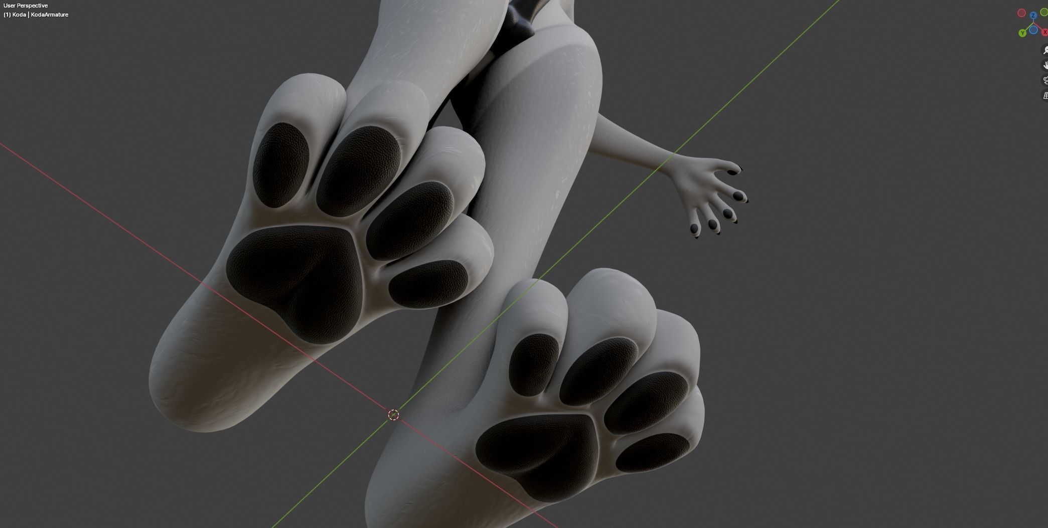 Koda Anthro Wolf Low-poly 3D model_45