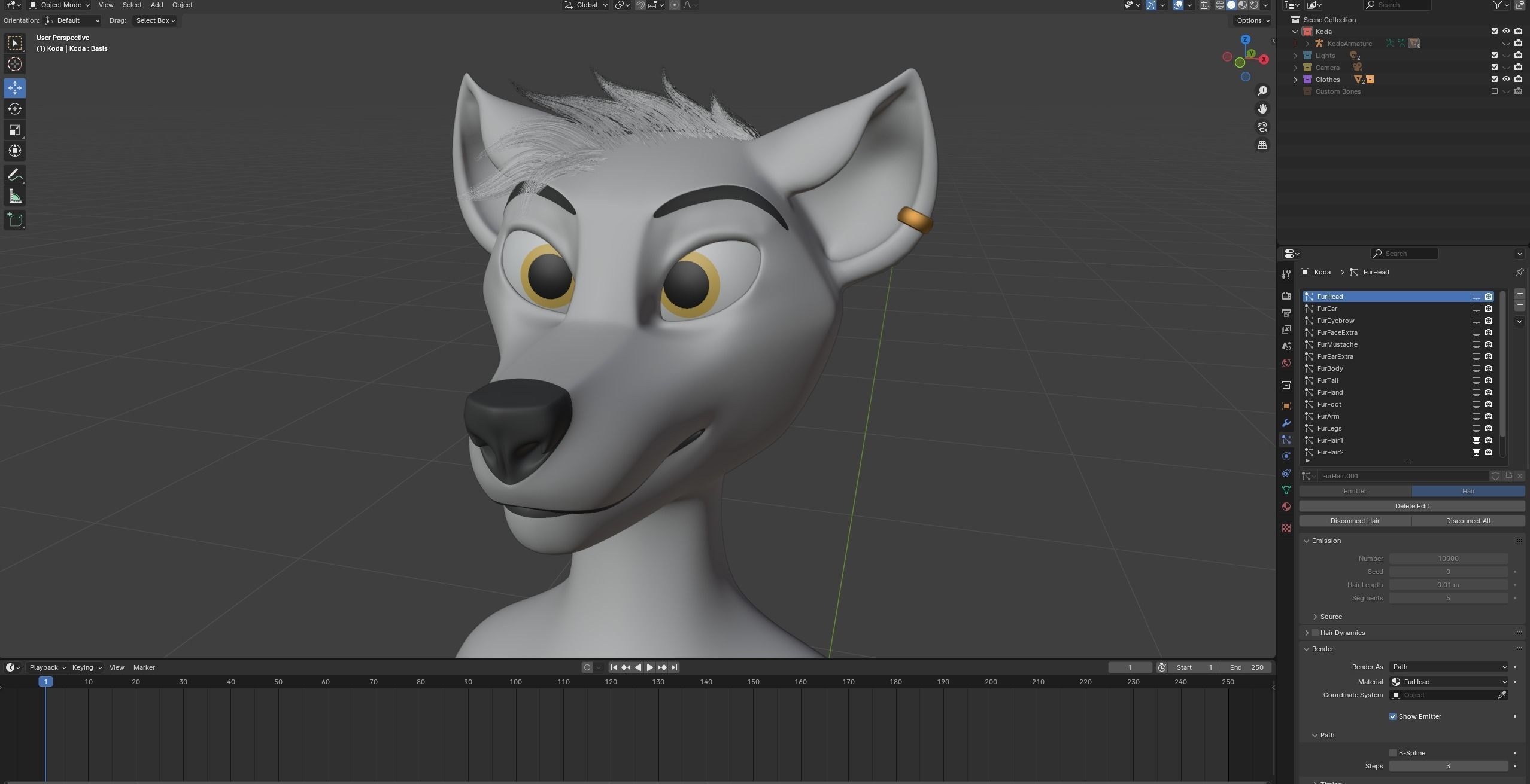 Koda Anthro Wolf Low-poly 3D model_73