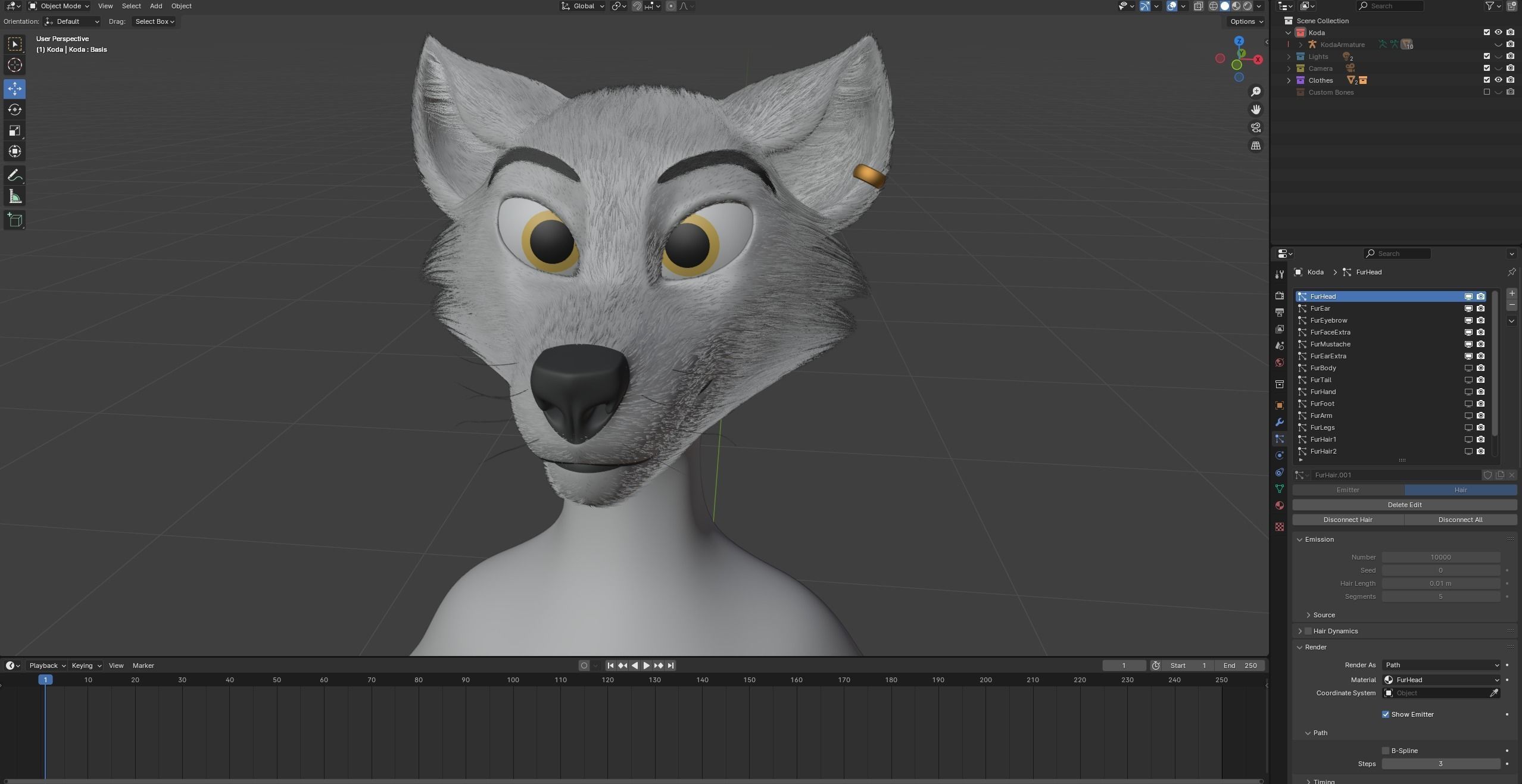 Koda Anthro Wolf Low-poly 3D model_70