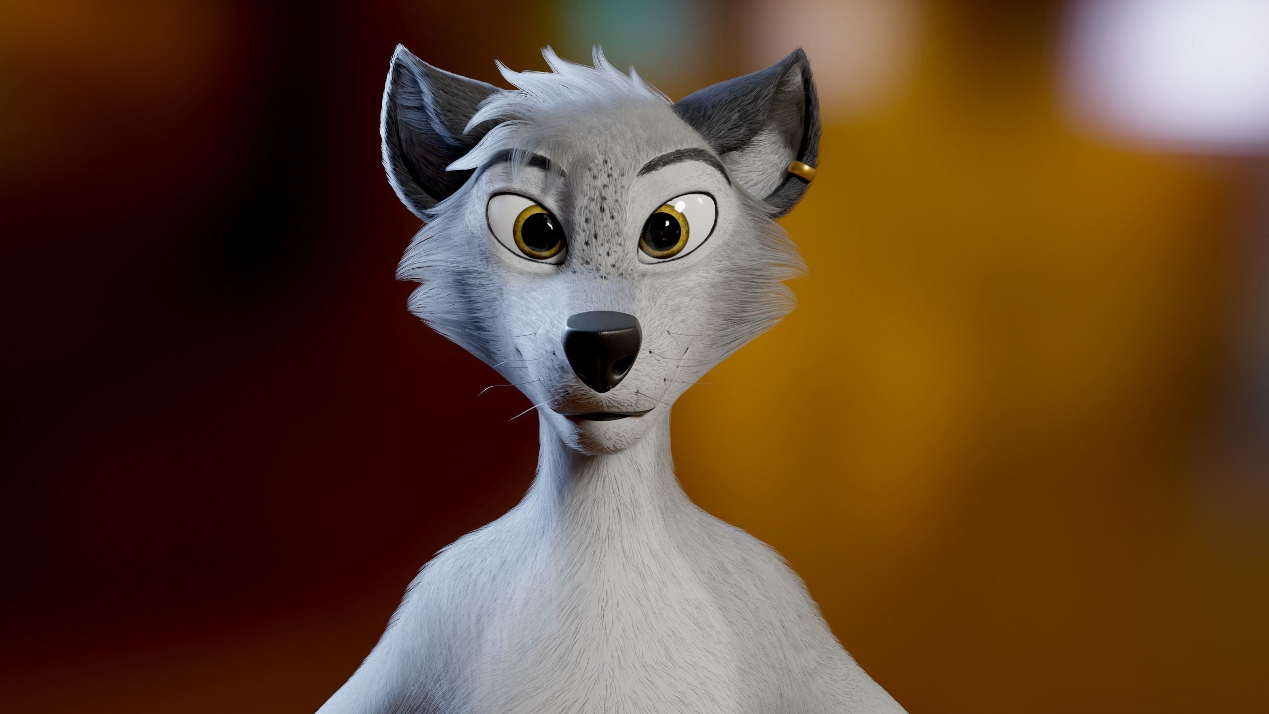 Koda Anthro Wolf Low-poly 3D model_4