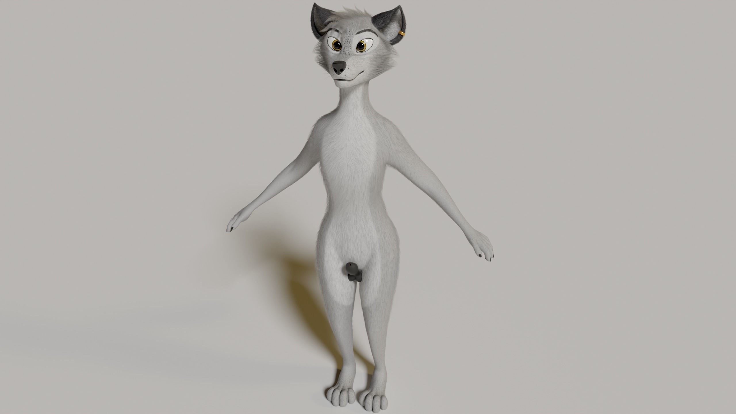 Koda Anthro Wolf Low-poly 3D model_28