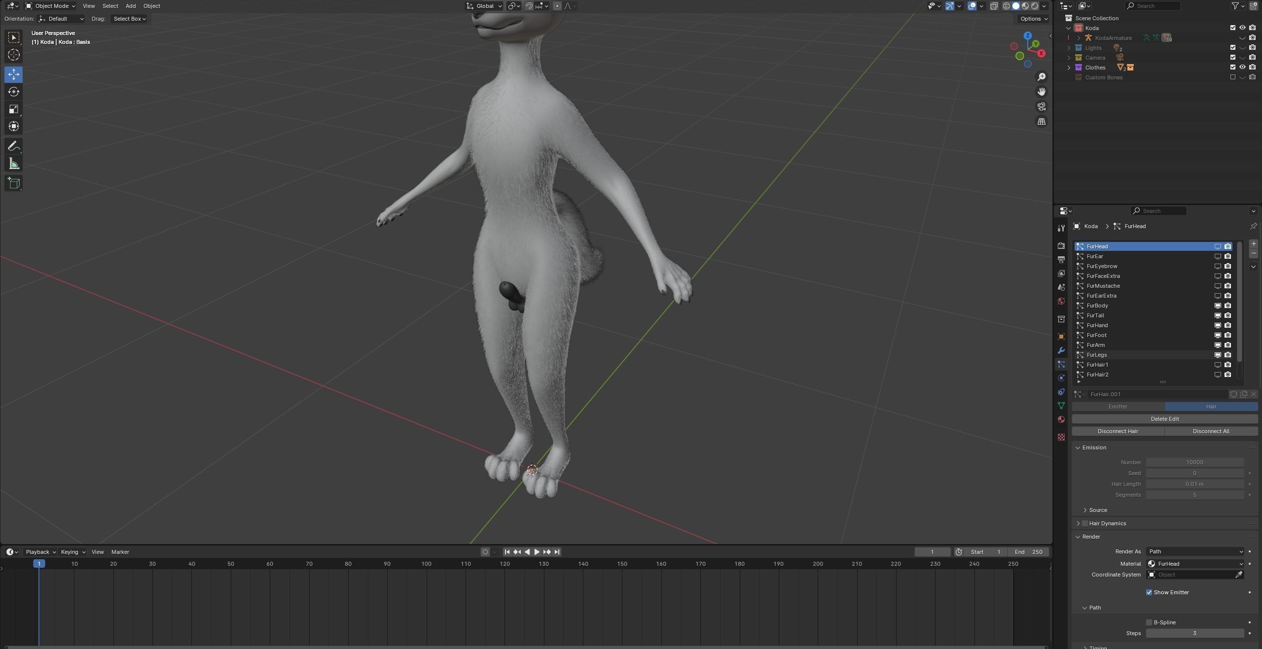 Koda Anthro Wolf Low-poly 3D model_71