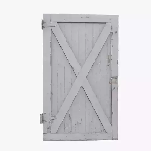 Wood Gate White Old Low-poly 3D model