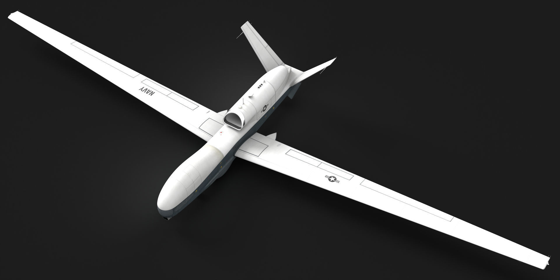 Northrop Grumman MQ-4C Triton 8K Drone 3D model_26