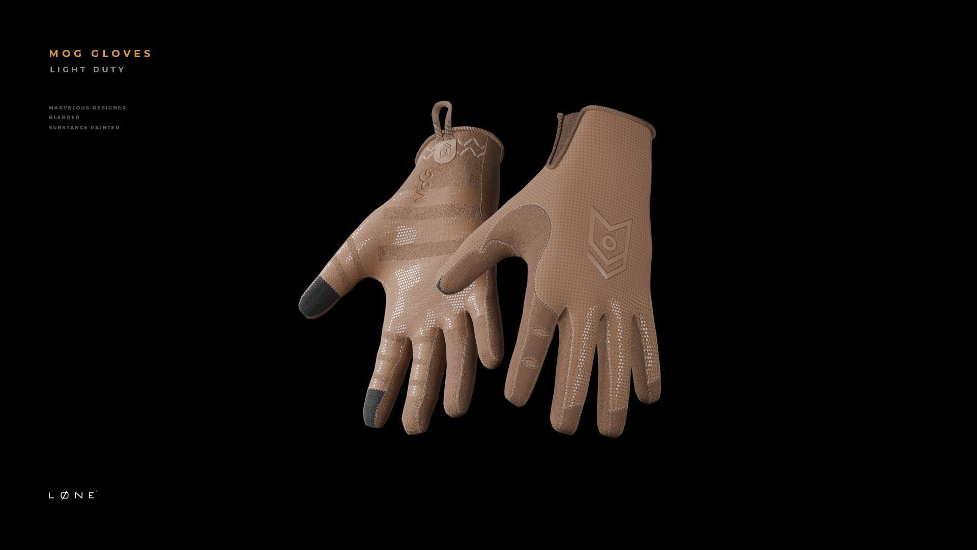 MOG Light Duty Gloves Low-poly 3D model_5