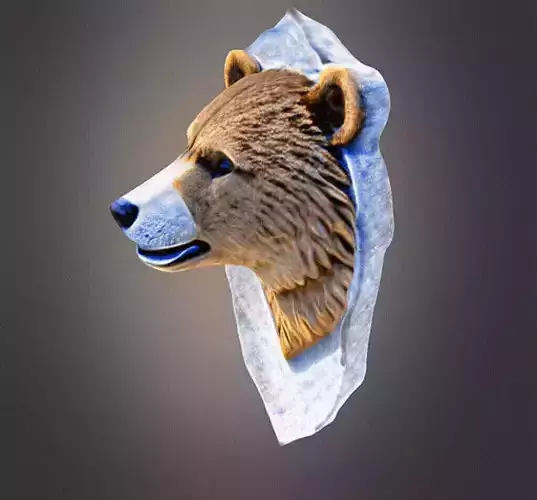 Bear head wall decor