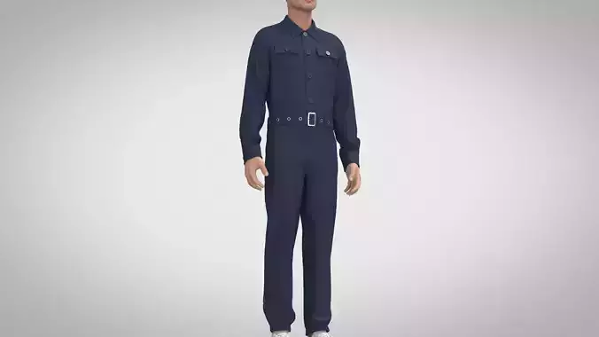 Men Long-Sleeved Jumpsuit