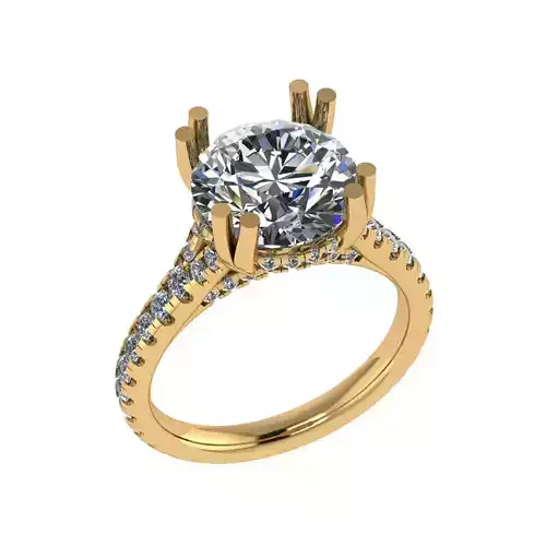 Cathedral split shank diamond ring