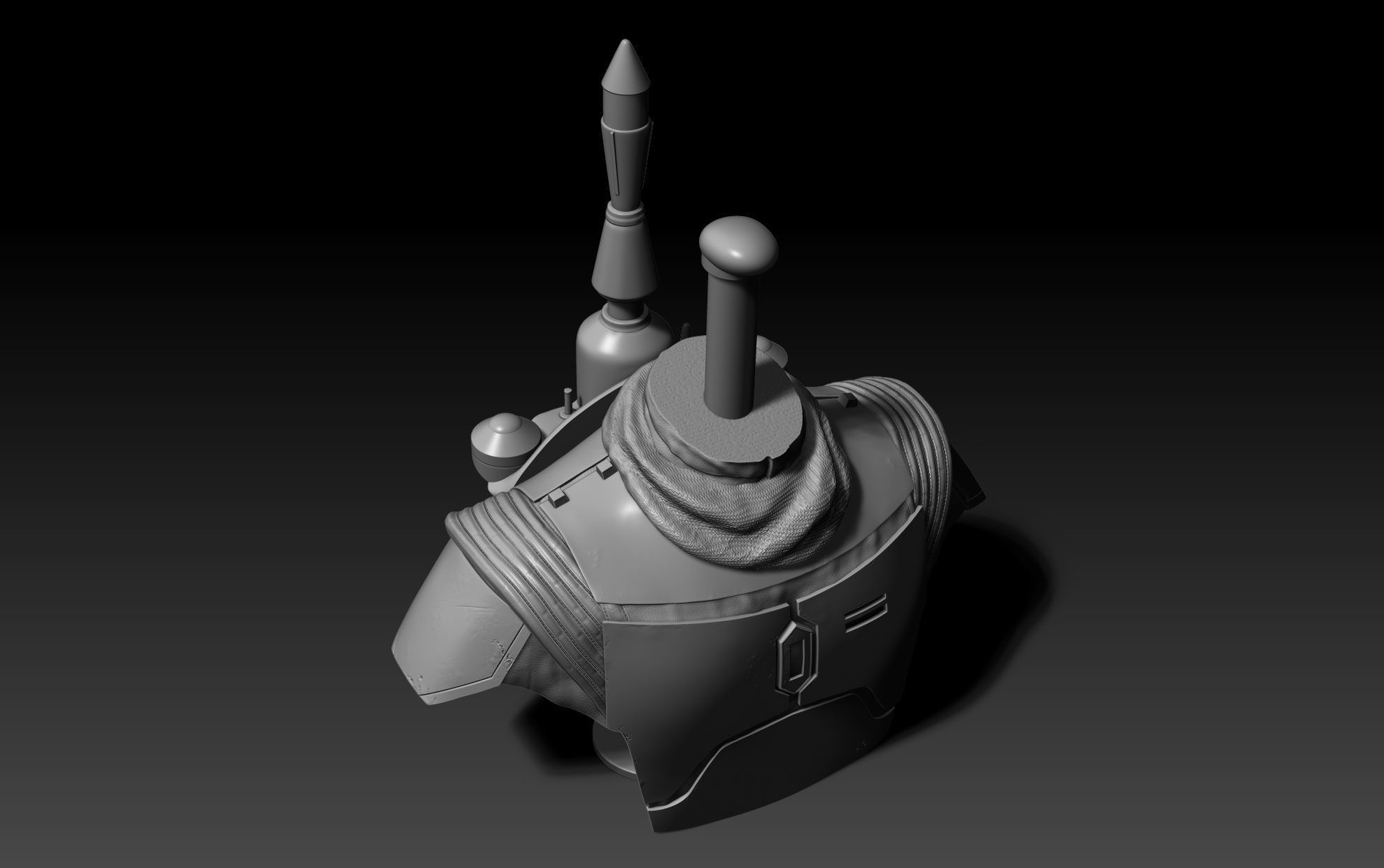 The book of Boba Fett Helmet Stand 3D print model_4