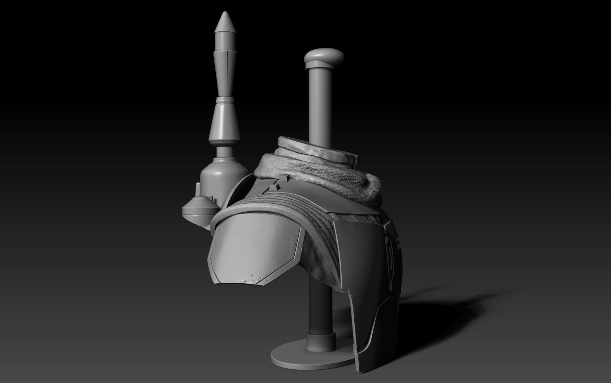 The book of Boba Fett Helmet Stand 3D print model_6