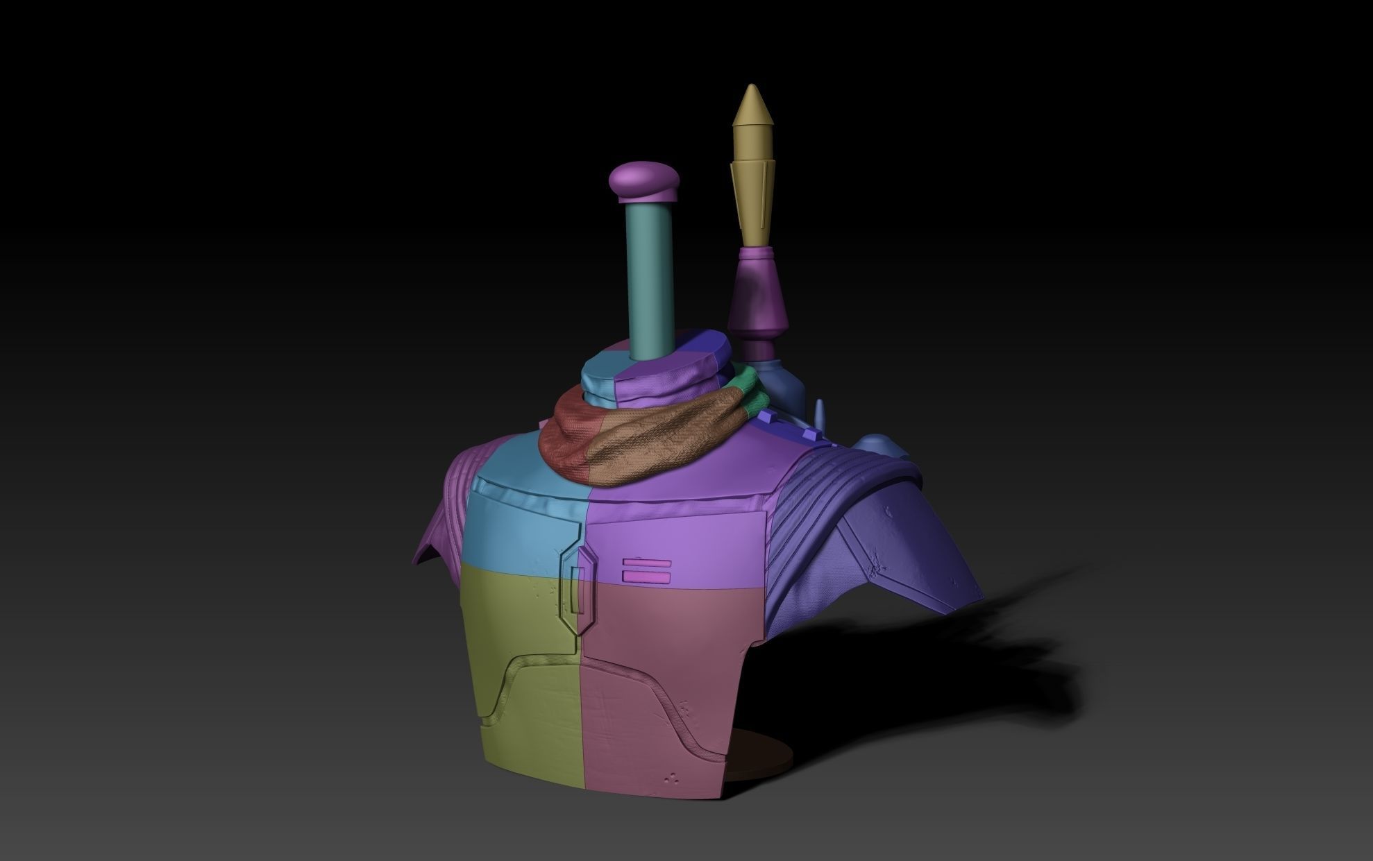 The book of Boba Fett Helmet Stand 3D print model_9