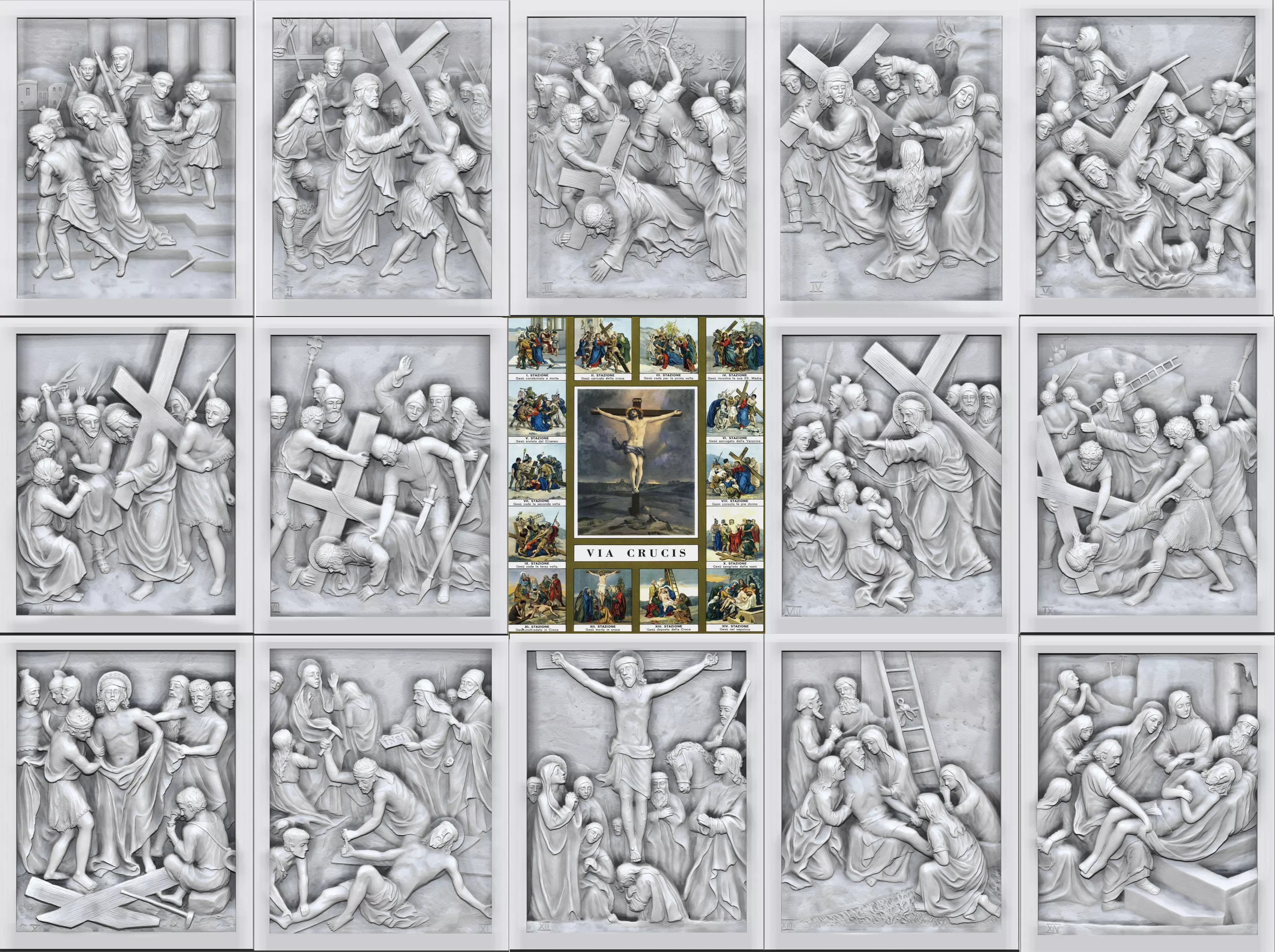 Way Of The Cross-14 Stations of  Cross  Via Dolorosa Via Crucis 3D print model_0