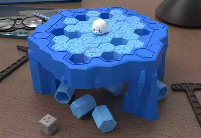 Dont Break The Ice Game Ice Game Seals 3D Print Boardgame 3D print model