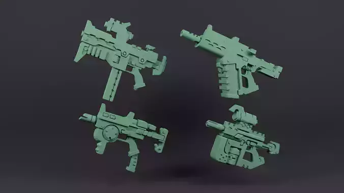 SMG Pack For Miniatures