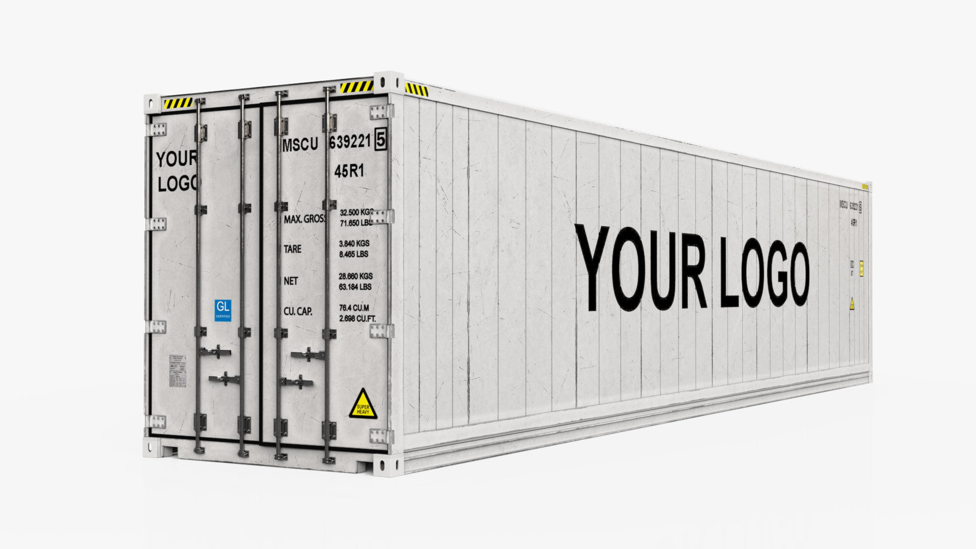 40ft GENERIC Container Reefer CARRIER- PSD edit 3D model_5