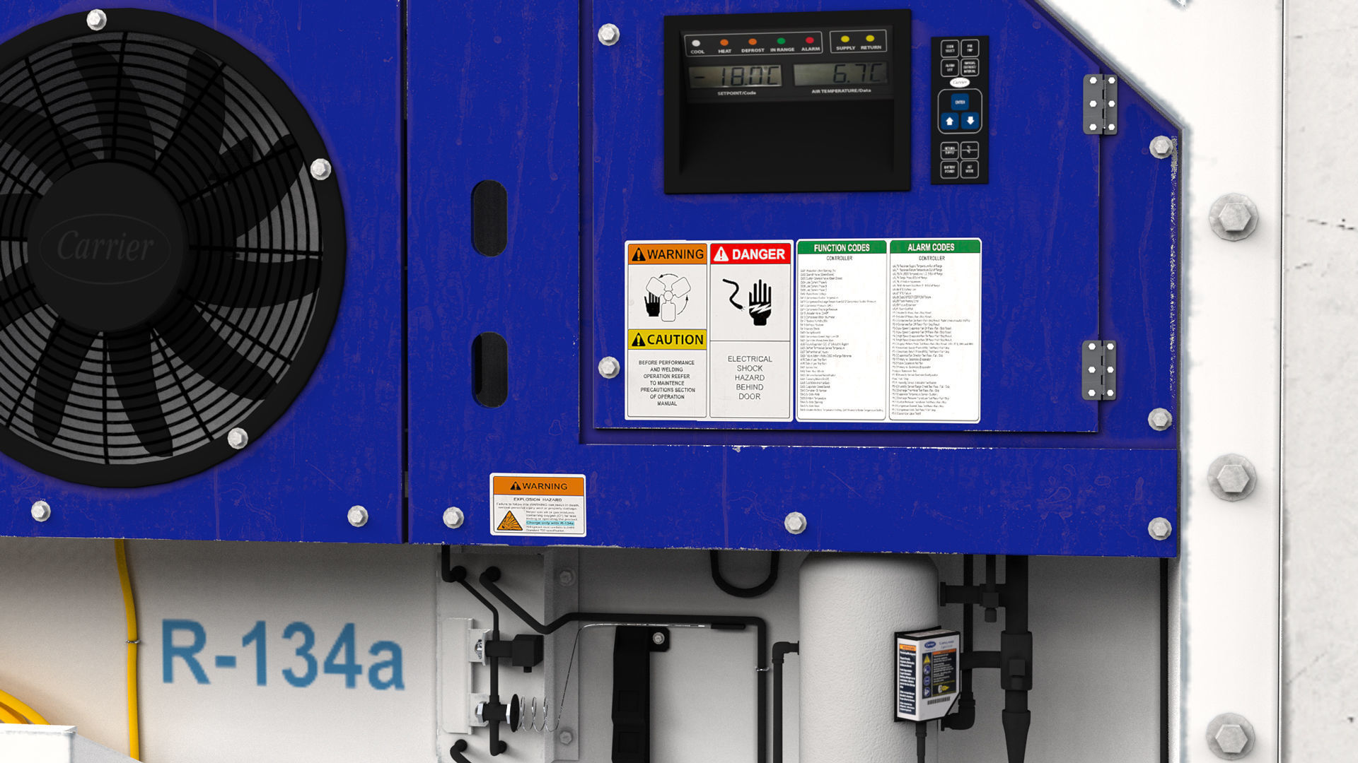 40ft GENERIC Container Reefer CARRIER- PSD edit 3D model_8