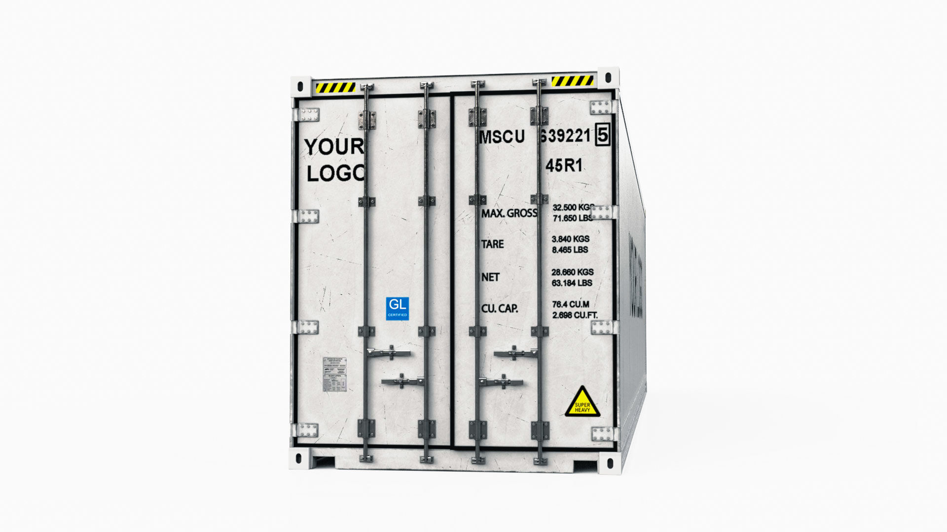 40ft GENERIC Container Reefer CARRIER- PSD edit 3D model_6