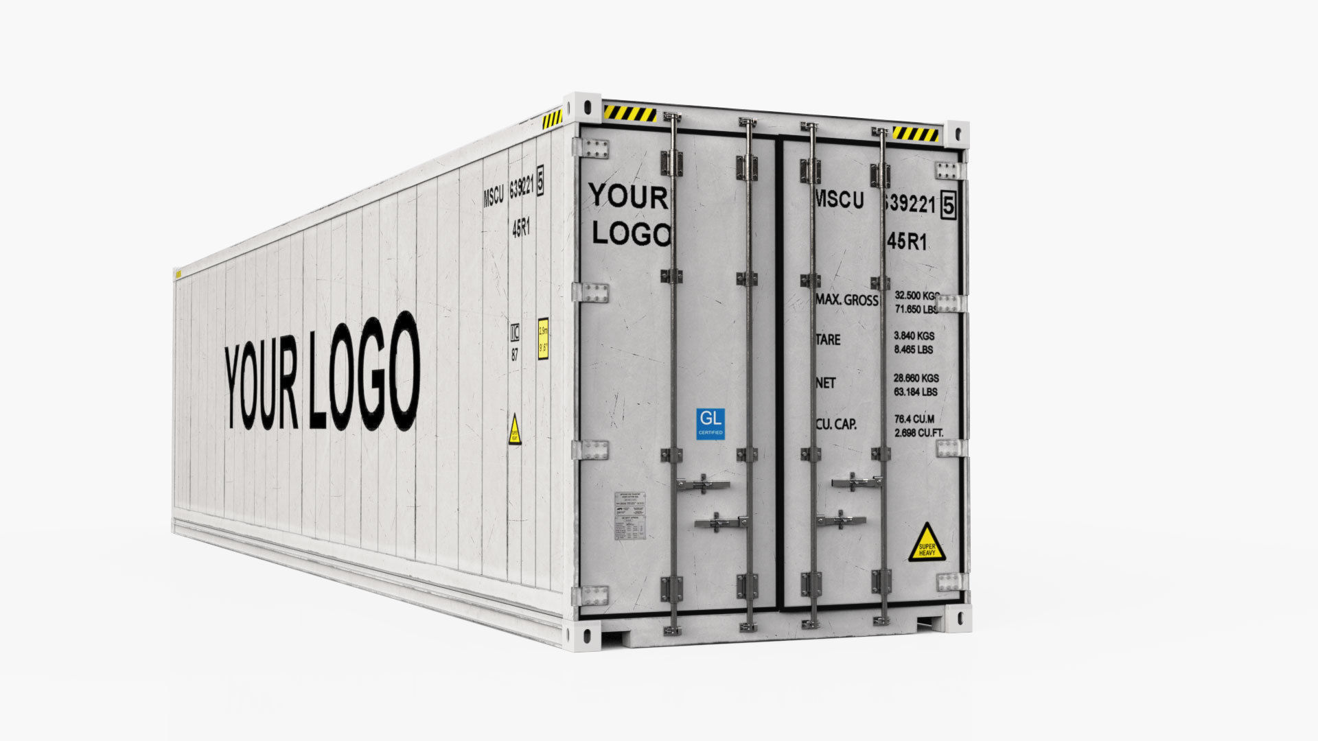 40ft GENERIC Container Reefer CARRIER- PSD edit 3D model_4