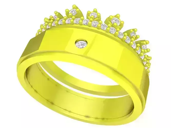 A7812 Set Fashion Diamond Women Ring 3D Model