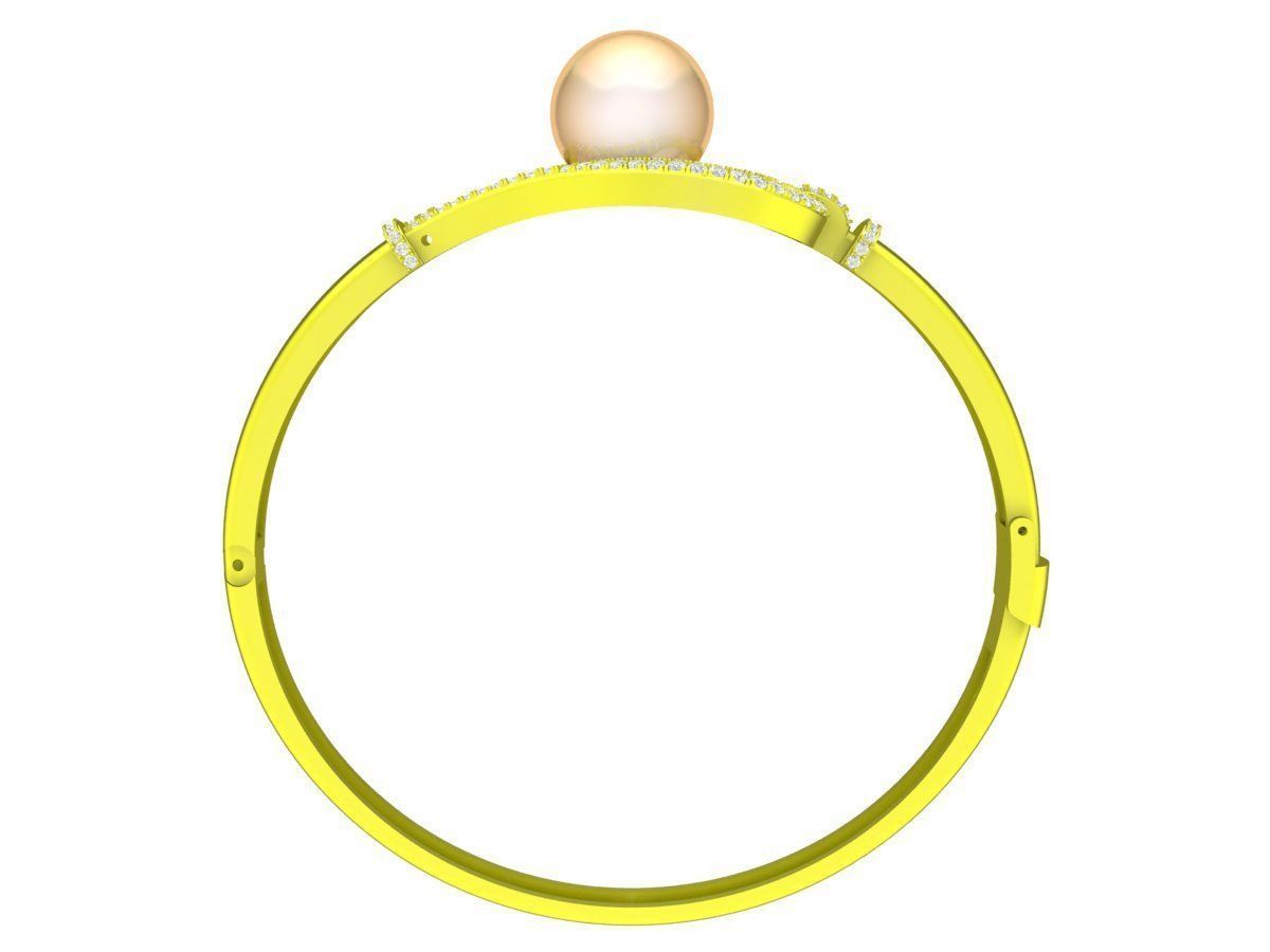 A7811 Luxury Diamond Pearl Women Bangle Bracelets  3D print model_3
