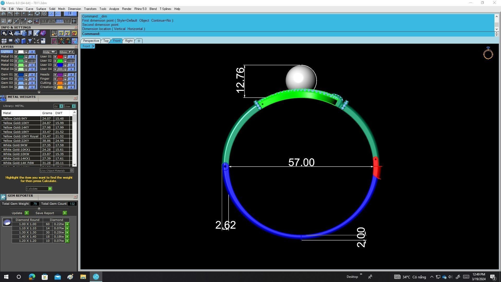 A7811 Luxury Diamond Pearl Women Bangle Bracelets  3D print model_6