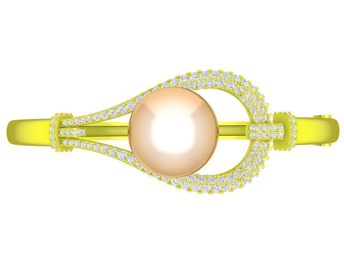 A7811 Luxury Diamond Pearl Women Bangle Bracelets  3D print model_2