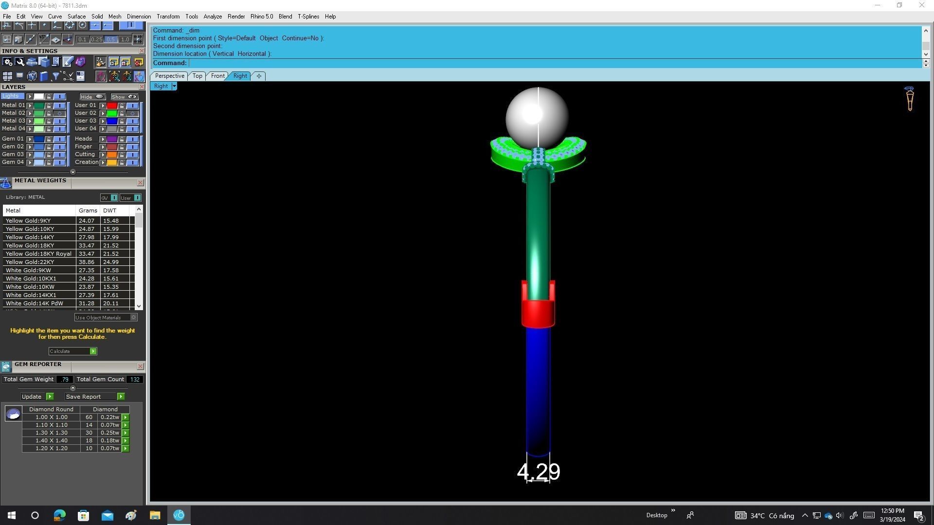 A7811 Luxury Diamond Pearl Women Bangle Bracelets  3D print model_7