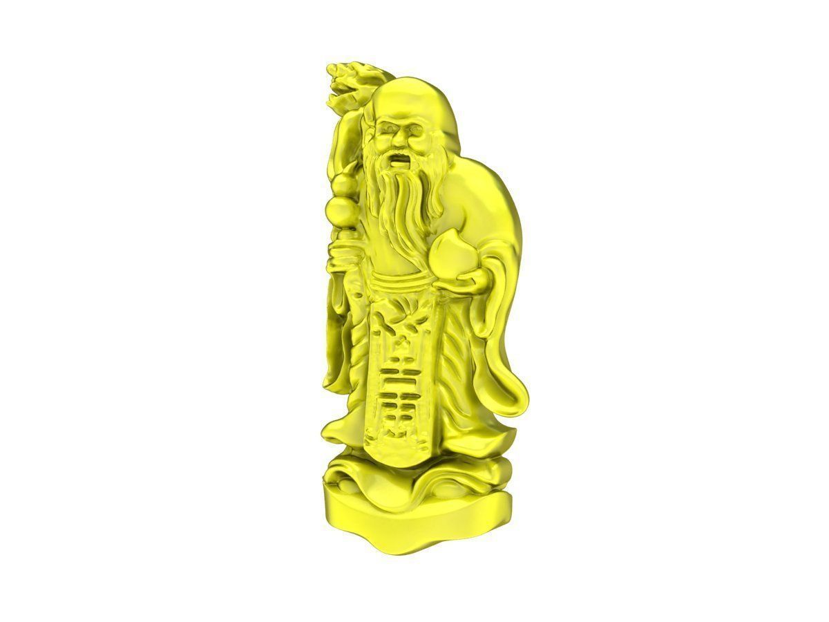 A7858 Fengshui Chinese Mr Longevity Pendant 3D print model_2