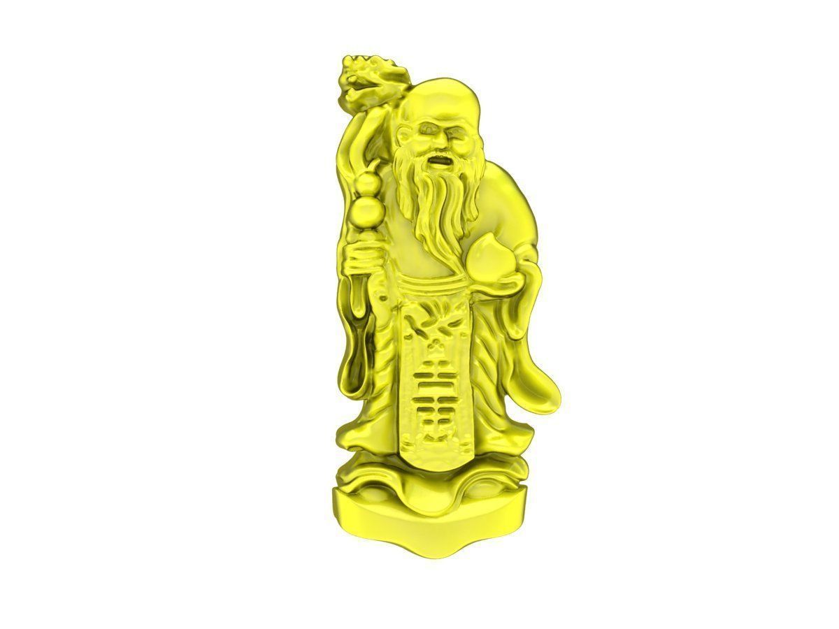 A7858 Fengshui Chinese Mr Longevity Pendant 3D print model_1