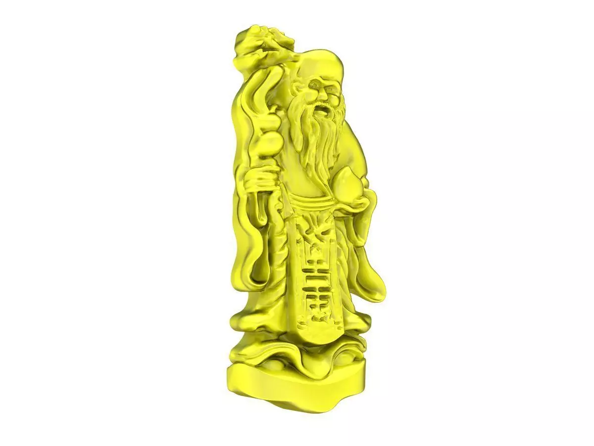 A7858 Fengshui Chinese Mr Longevity Pendant 3D print model_0