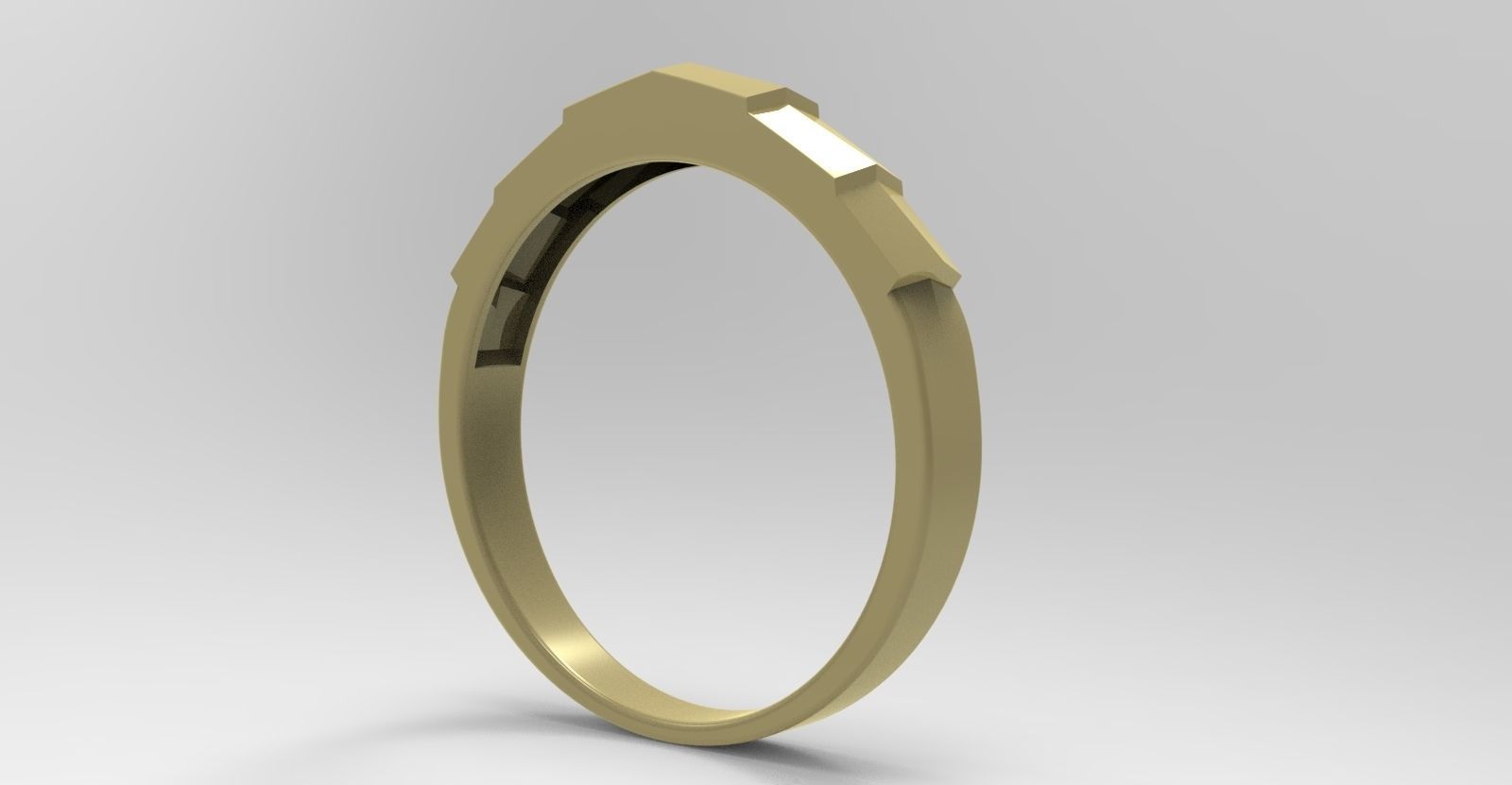 Ring with tapered top 3D print model_1