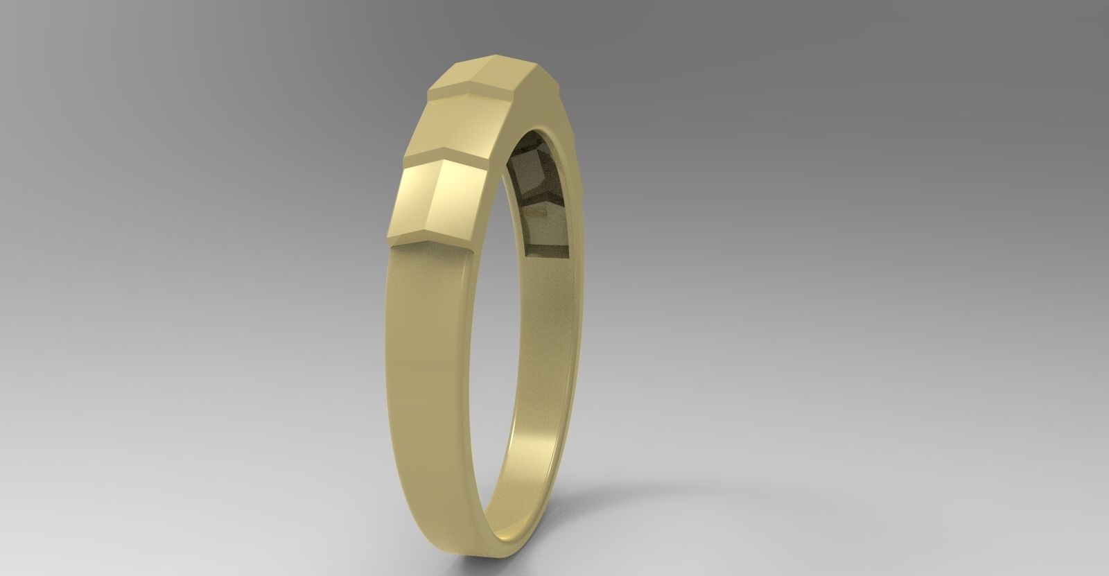 Ring with tapered top 3D print model_3