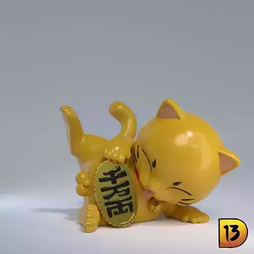 MiniPrint R011 - Maneki Neko Lay Down 3D print model