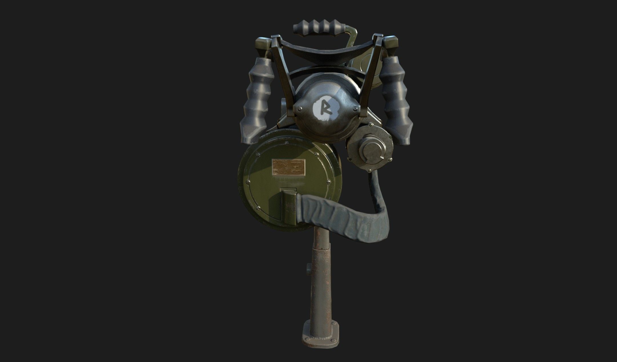 Minigun M134 low-poly 3d model Low-poly 3D model_2