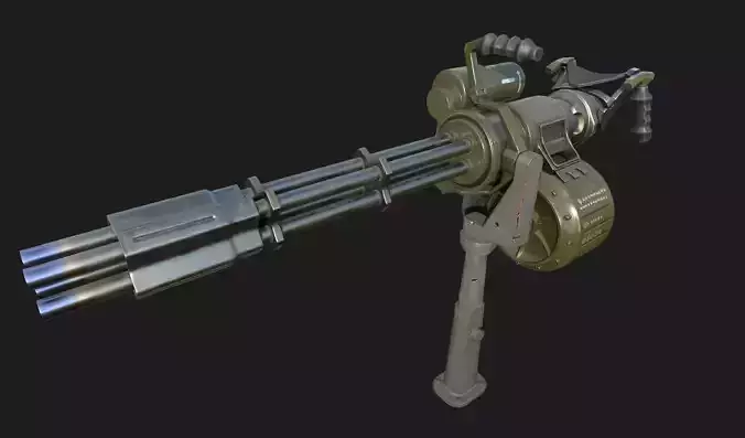 Minigun M134 low-poly 3d model