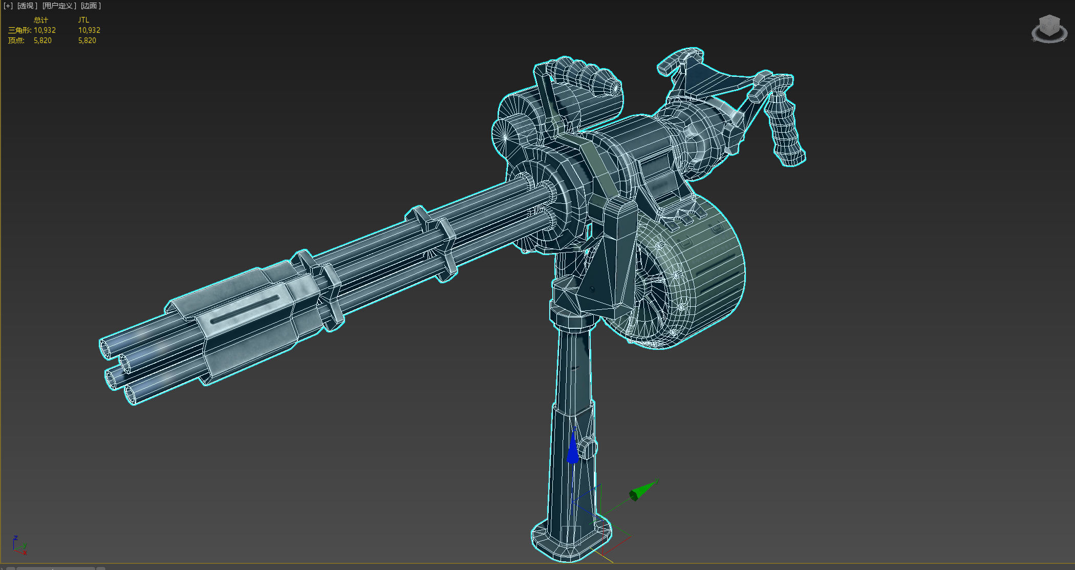Minigun M134 low-poly 3d model Low-poly 3D model_6