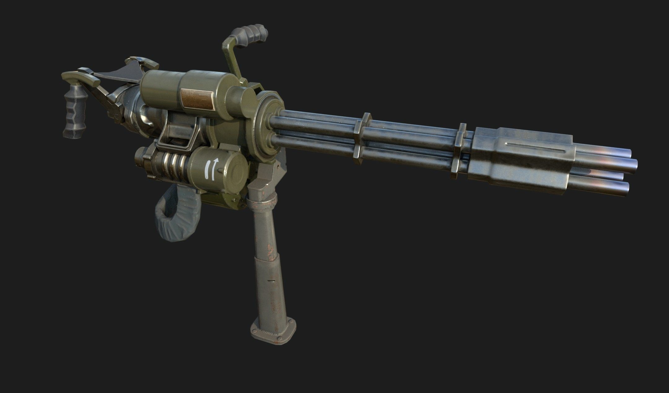 Minigun M134 low-poly 3d model Low-poly 3D model_4