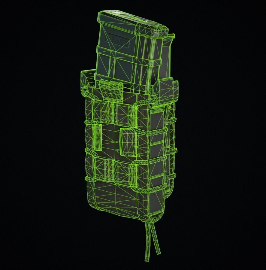 Single Military Magazine Pouch Low-poly 3D model_8
