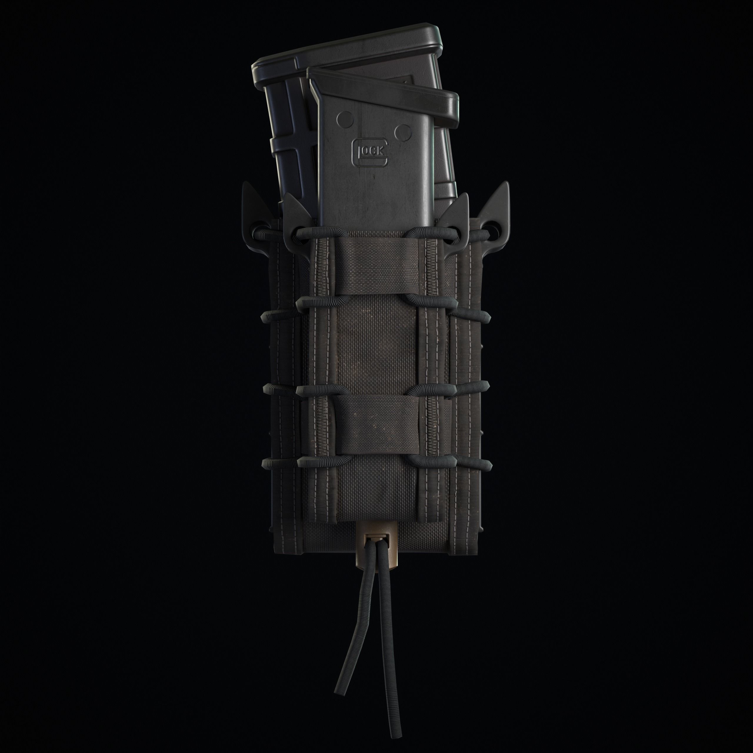 Single Military Magazine Pouch Low-poly 3D model_2
