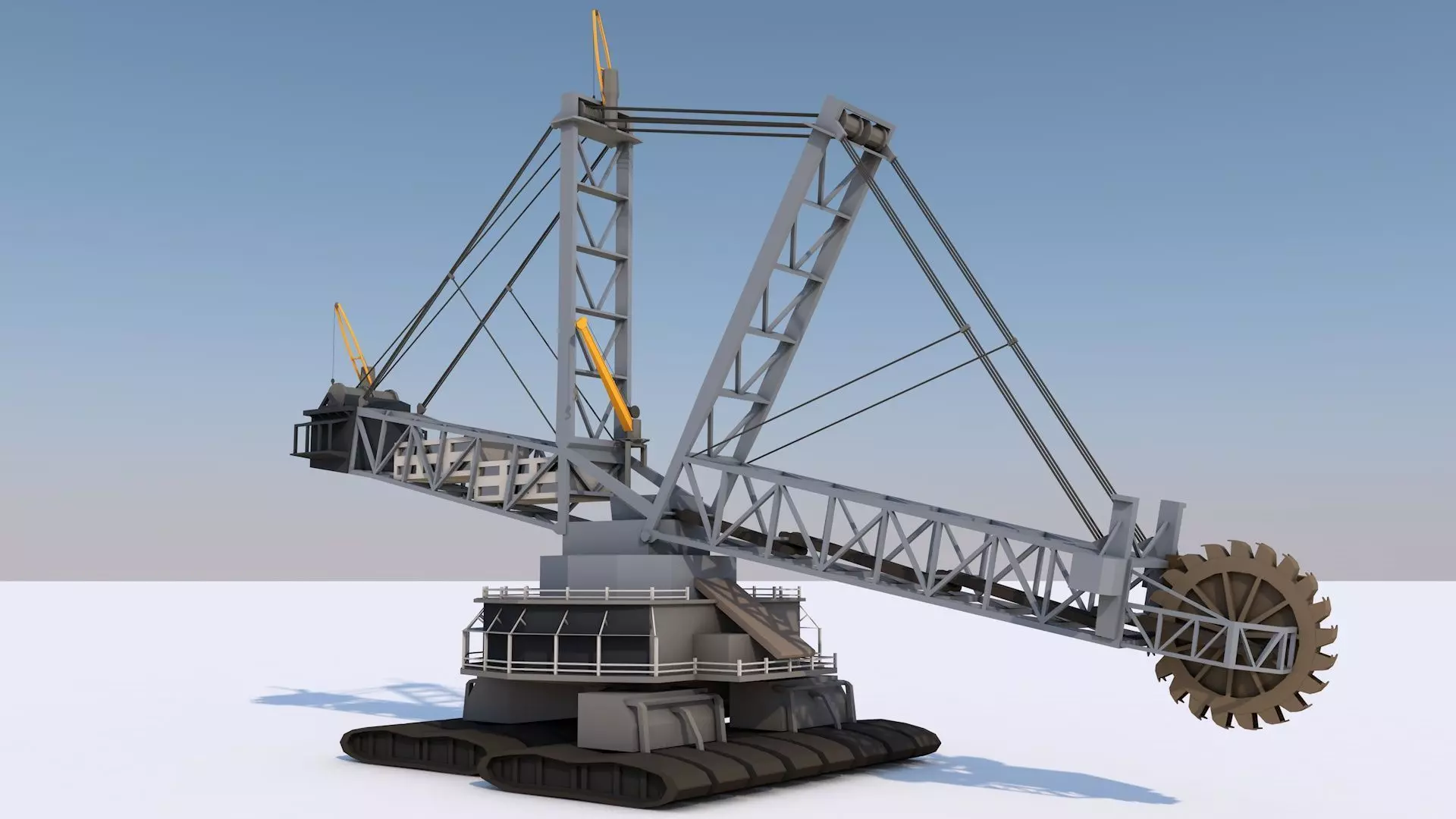 Mining Multi Bucket Wheel Excavator Low-poly 3D model