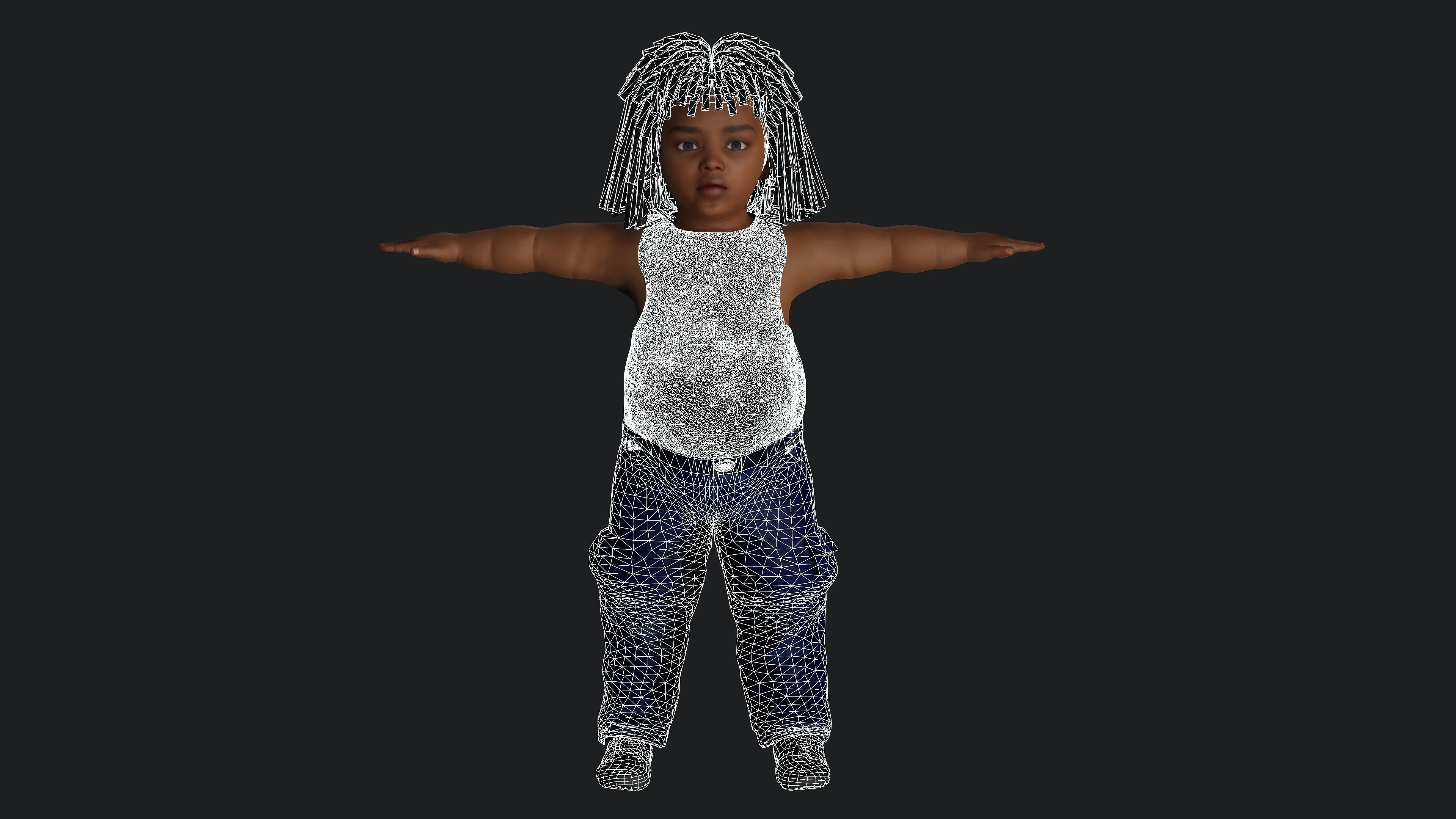 Kwame - AAA 3D REALISTIC CHARACTER AFRICAN KID or BOY Low-poly 3D model_11