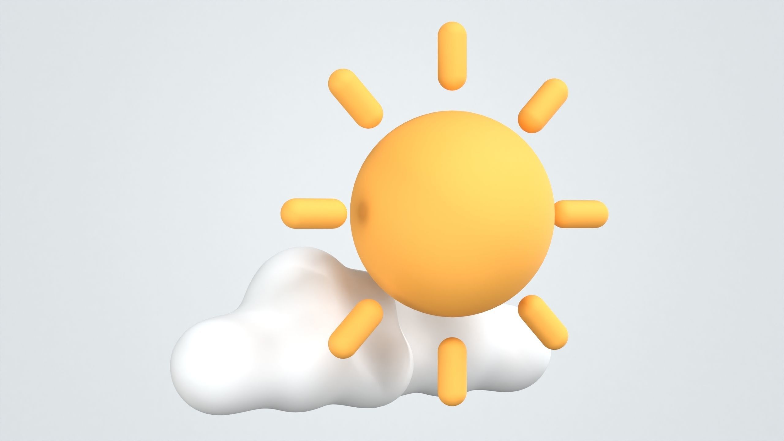 Sunrise with Cloud Weather 3D Icon 3D model_4