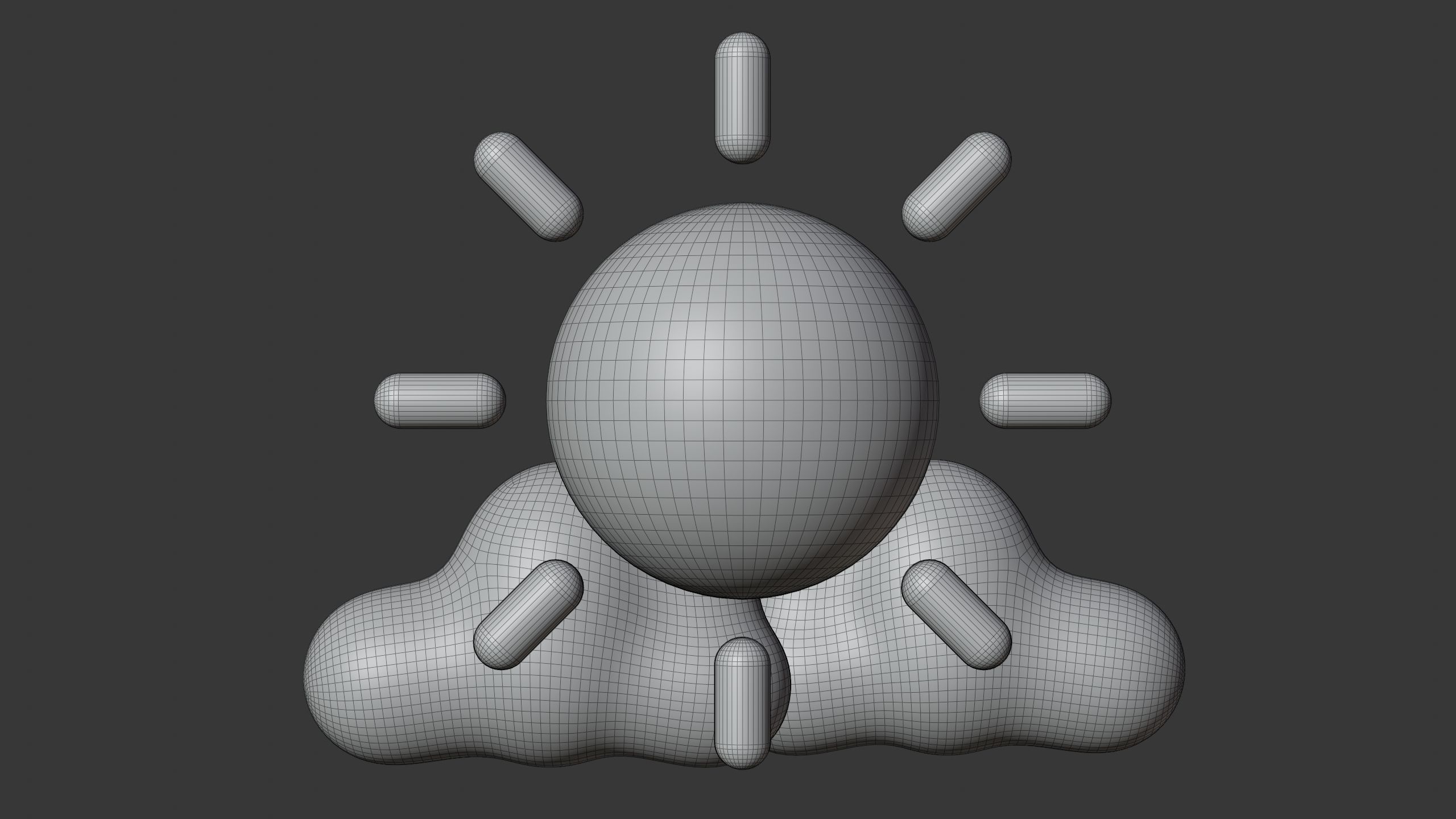 Sunrise with Cloud Weather 3D Icon 3D model_11