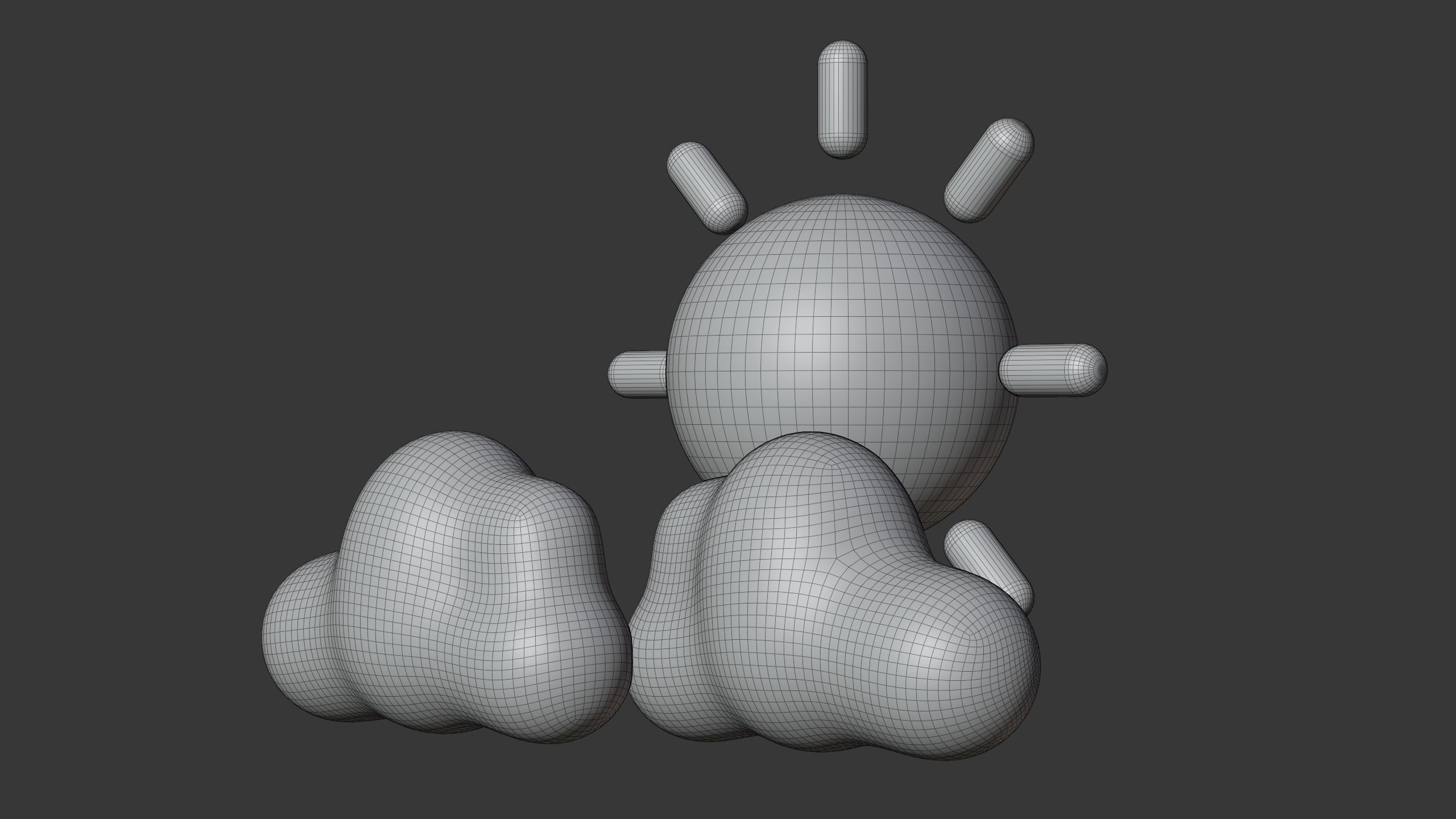 Sunrise with Cloud Weather 3D Icon 3D model_8